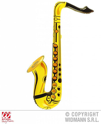 Feestbazaar Saxofoon opblaasbaar geel