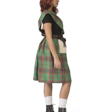 Feestbazaar Schotse Highlander Kostuum Dames Groen