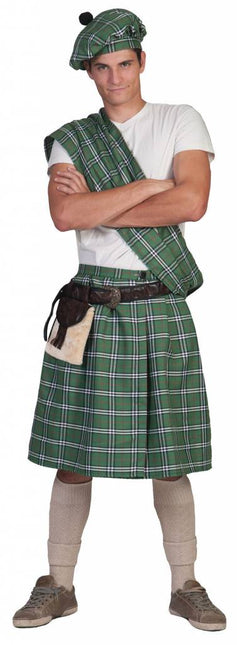 Feestbazaar Schotse Highlander pak man groen