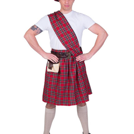 Feestbazaar Schotse Highlander pak man rood