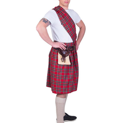 Feestbazaar Schotse Highlander pak man rood