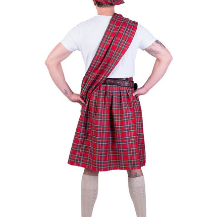Feestbazaar Schotse Highlander pak man rood