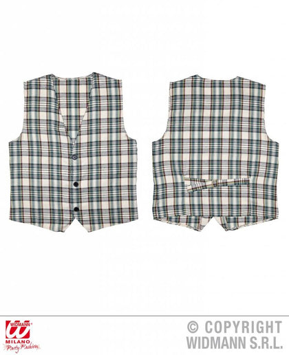 Feestbazaar Schotse tartan gilet beige