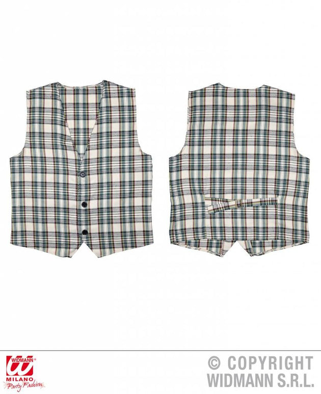 Feestbazaar Schotse tartan gilet beige