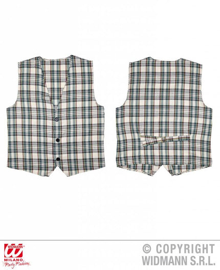Feestbazaar Schotse tartan gilet beige
