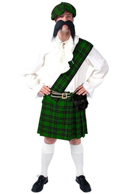 Feestbazaar Schotse verkleedkleren man groen