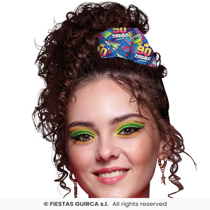 Feestbazaar Scrunchie 90's Forever Blauw