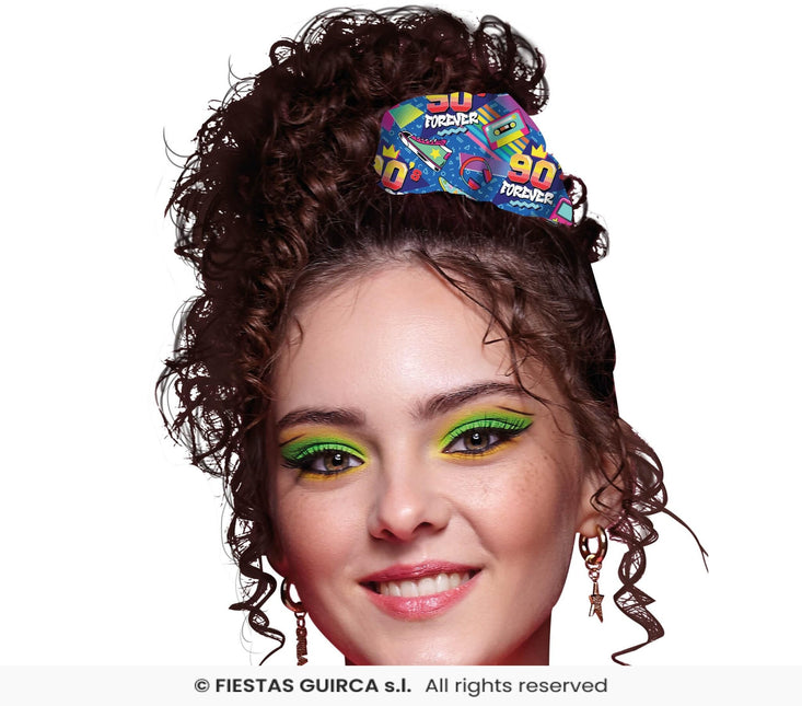 Feestbazaar Scrunchie 90's Forever Blauw