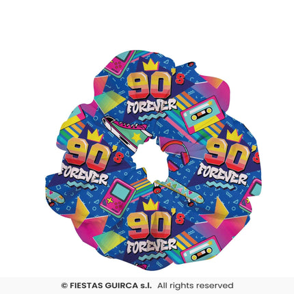 Feestbazaar Scrunchie 90's Forever Blauw