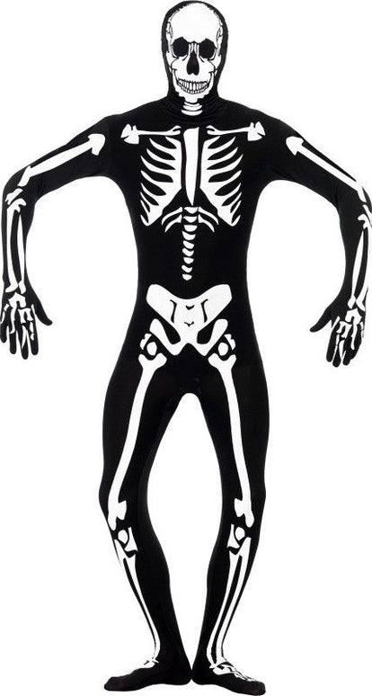 Feestbazaar Second skin pak skelet glow in dark