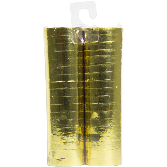 Feestbazaar Serpentine metallic goud - 2 rollen