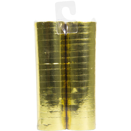Feestbazaar Serpentine metallic goud - 2 rollen