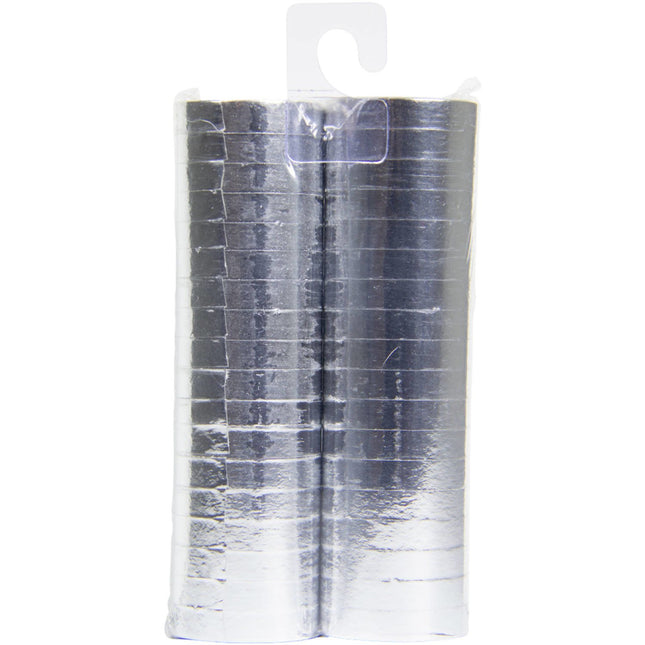 Feestbazaar Serpentine metallic zilver - 2 rollen