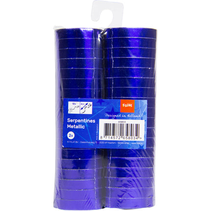 Feestbazaar Serpentines Metallic Blauw