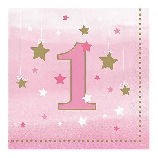 Feestbazaar Servetten 1 Jaar  Twinkle Girl (16st)