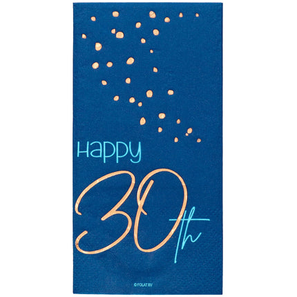 Feestbazaar Servetten 30 Jaar Elegant True Blue - 10st