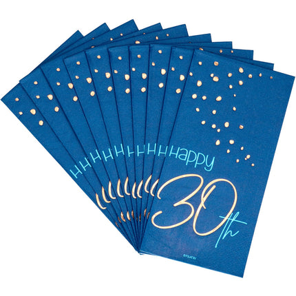 Feestbazaar Servetten 30 Jaar Elegant True Blue - 10st