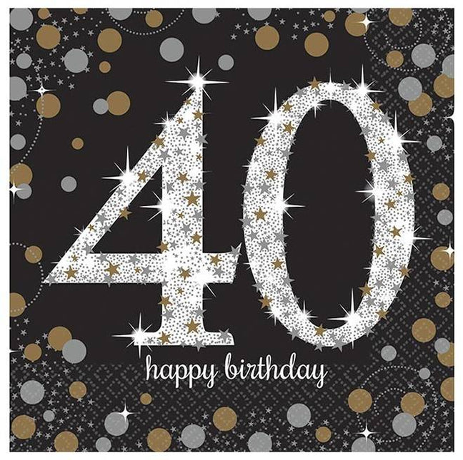 Feestbazaar Servetten 40 jaar Sparkling Celebration