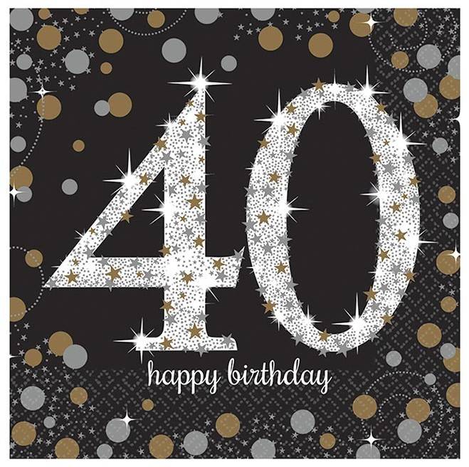 Feestbazaar Servetten 40 jaar Sparkling Celebration