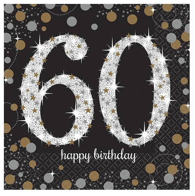 Feestbazaar Servetten 60 jaar Sparkling Celebration