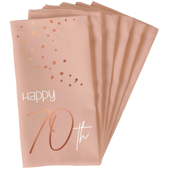 Feestbazaar Servetten 70 Jaar Elegant Blush (10st)