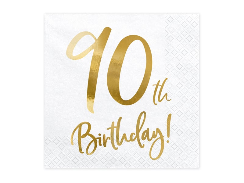 Feestbazaar Servetten 90th Birthday Goud (20st)