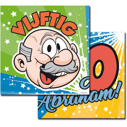 Feestbazaar Servetten Abraham 50 Jaar - 20 Stuks