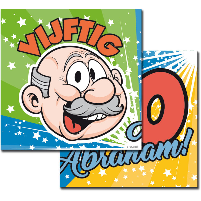 Feestbazaar Servetten Abraham 50 Jaar - 20 Stuks