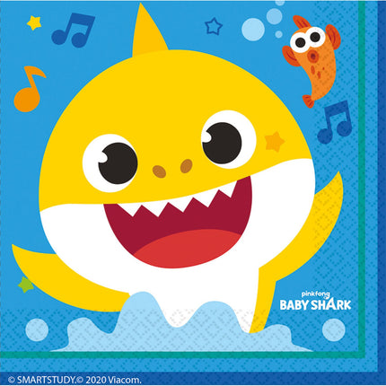 Feestbazaar Servetten Baby Shark (16st)