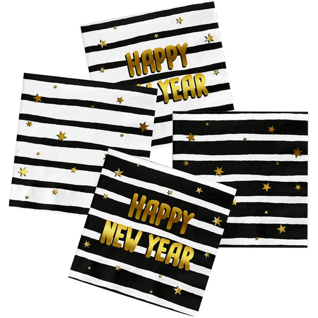 Feestbazaar Servetten - BlackGold HNY (20st)