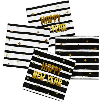 Feestbazaar Servetten - BlackGold HNY (20st)