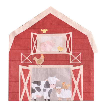 Feestbazaar Servetten Boerderijschuur Farm Scene (16st)