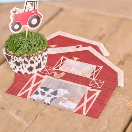 Feestbazaar Servetten Boerderijschuur Farm Scene (16st)