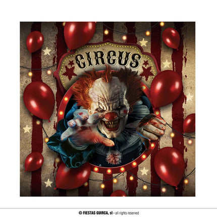 Feestbazaar Servetten Halloween Circus Horror Clown (12st)