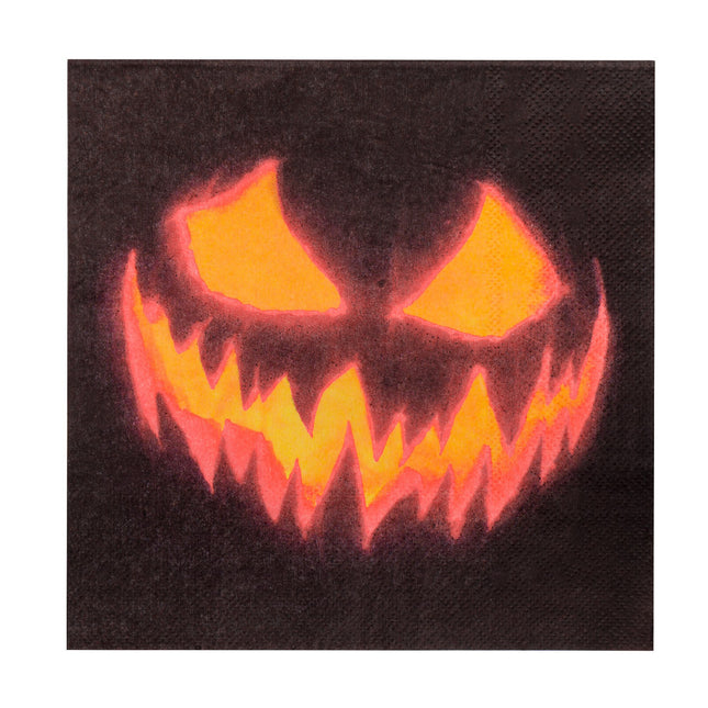 Feestbazaar Servetten Halloween Creepy Pumpkin (20st)