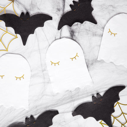 Feestbazaar Servetten Halloween Vleermuis Zwart (20st)