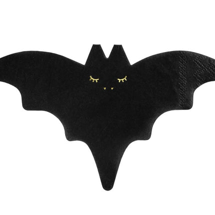 Feestbazaar Servetten Halloween Vleermuis Zwart (20st)