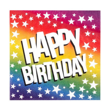 Feestbazaar Servetten Happy Birthday Rainbow (20st)