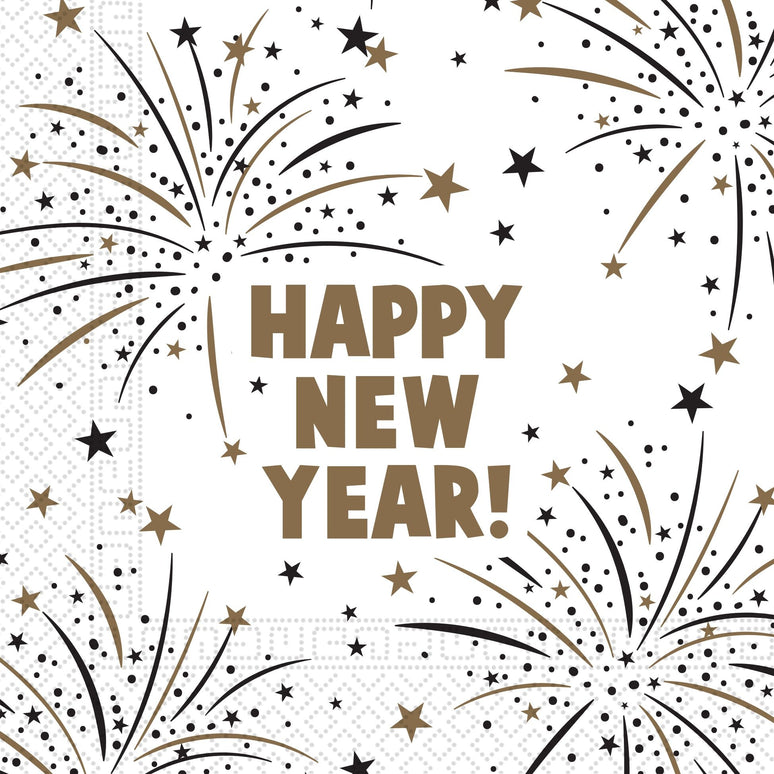 Feestbazaar Servetten Happy New Year Flares (20st)