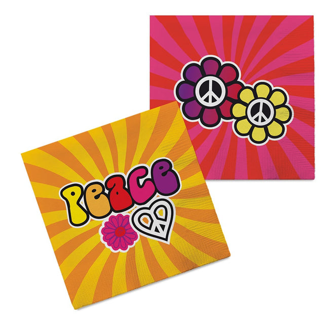 Feestbazaar Servetten Hippie Peace (20st)