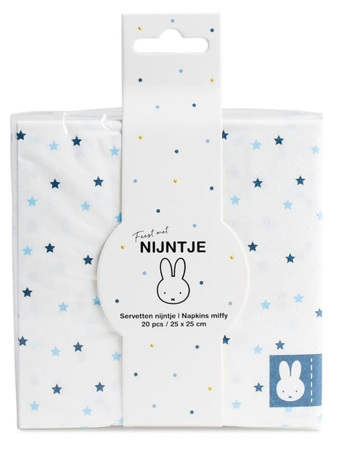Feestbazaar Servetten Nijntje Sterretjes Blauw - 20 Stuks