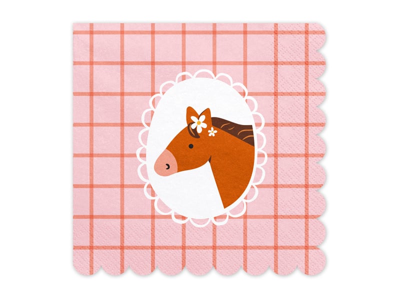 Feestbazaar Servetten Paarden Geblokt Bella (12st)