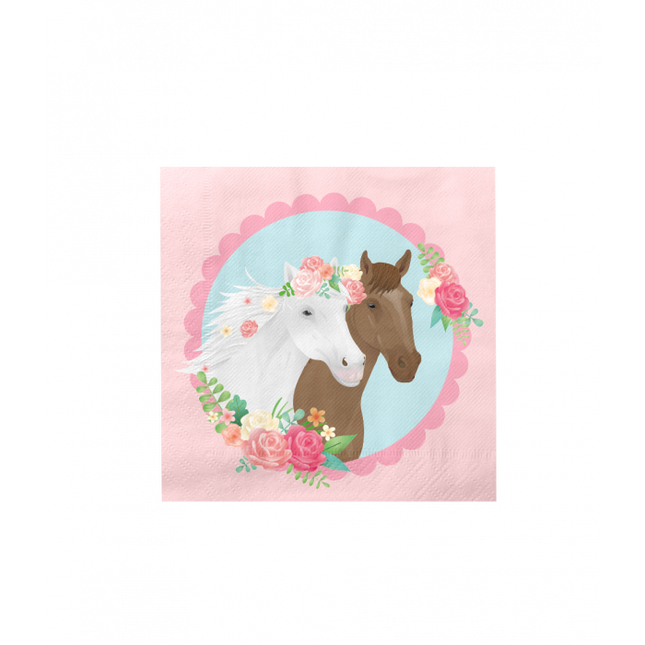 Feestbazaar Servetten Paarden Roze Dreams