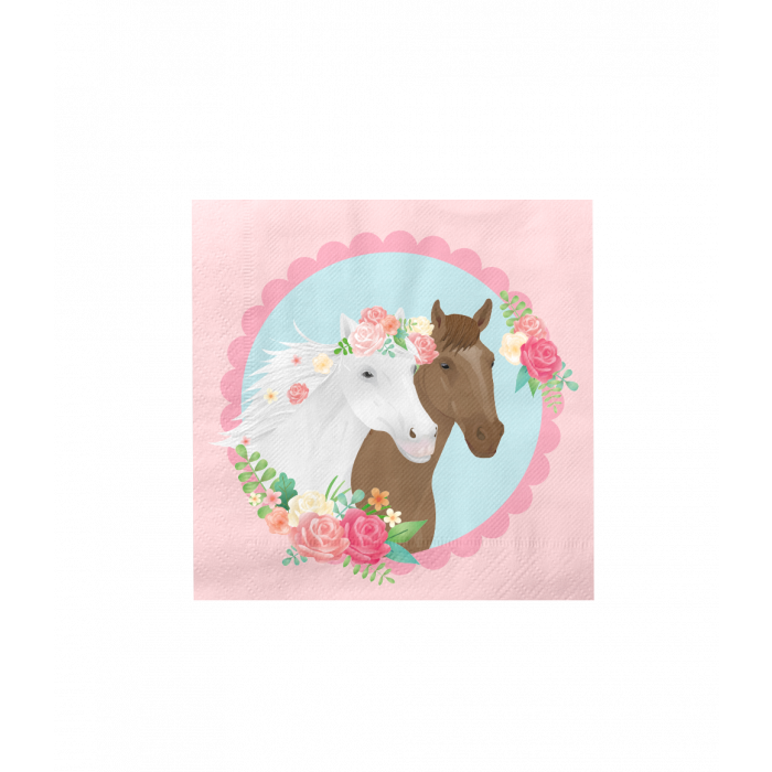 Feestbazaar Servetten Paarden Roze Dreams