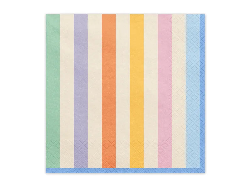 Feestbazaar Servetten Pastel Strepen (20st)