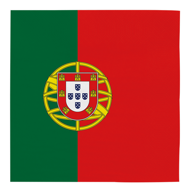 Feestbazaar Servetten Portugese vlag (20st)