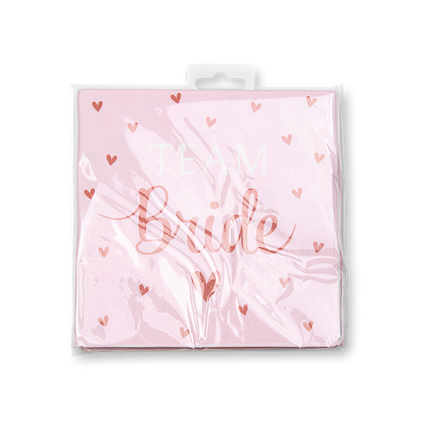 Feestbazaar Servetten 'Team Bride' Blush roze