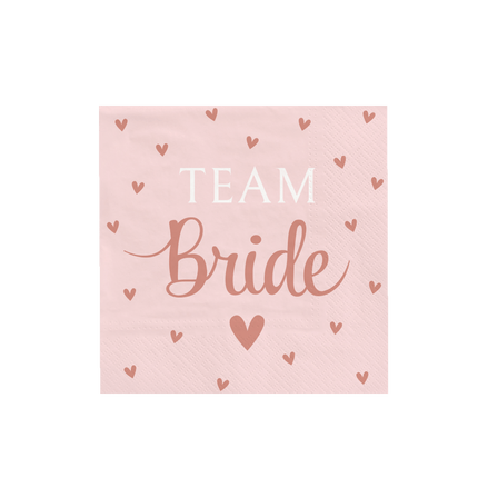 Feestbazaar Servetten 'Team Bride' Blush roze