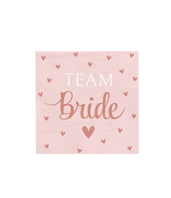 Feestbazaar Servetten 'Team Bride' Blush roze