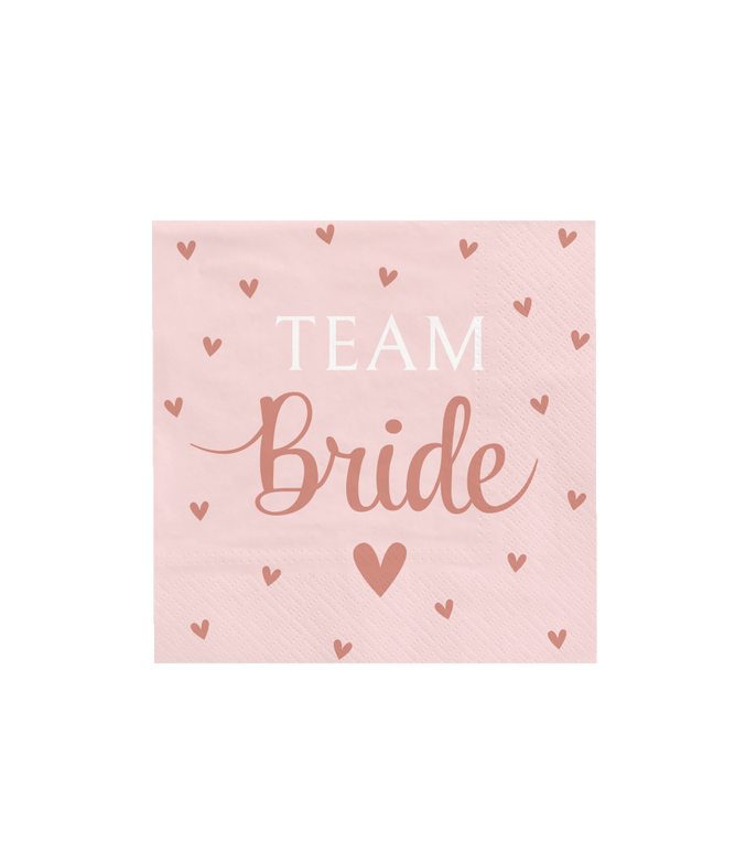 Feestbazaar Servetten 'Team Bride' Blush roze